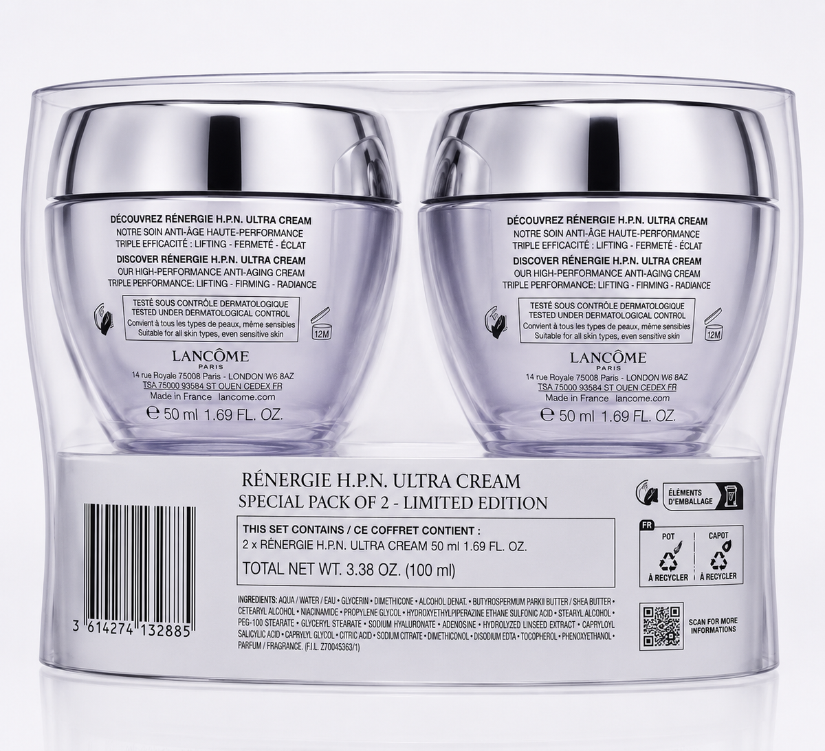 Lancôme Rénergie H.P.N. Ultra Cream Face Moisturizer Special Pack of 2